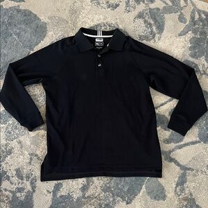 adidas Black Long Sleeve Polo Shirt